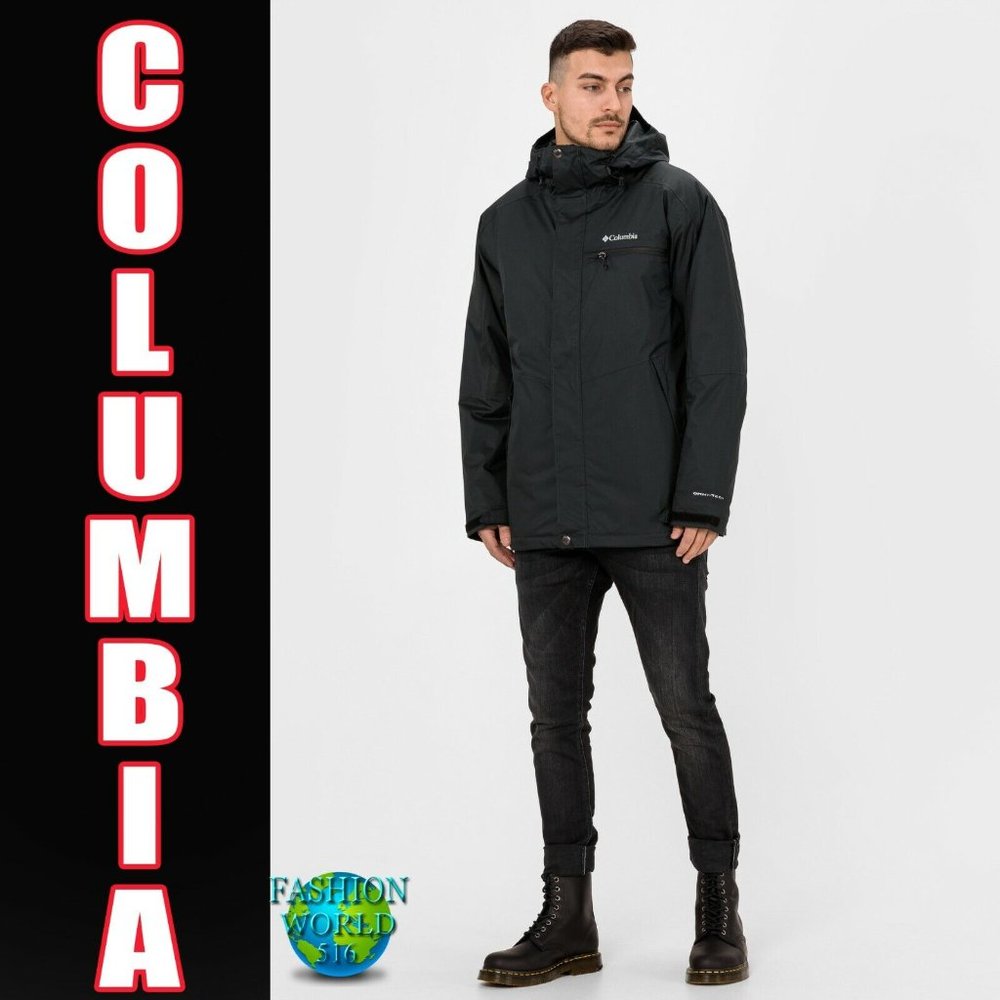 NWT Columbia Men's Valley Point Hooded Omni Heat Insulated Down Jacket Black
